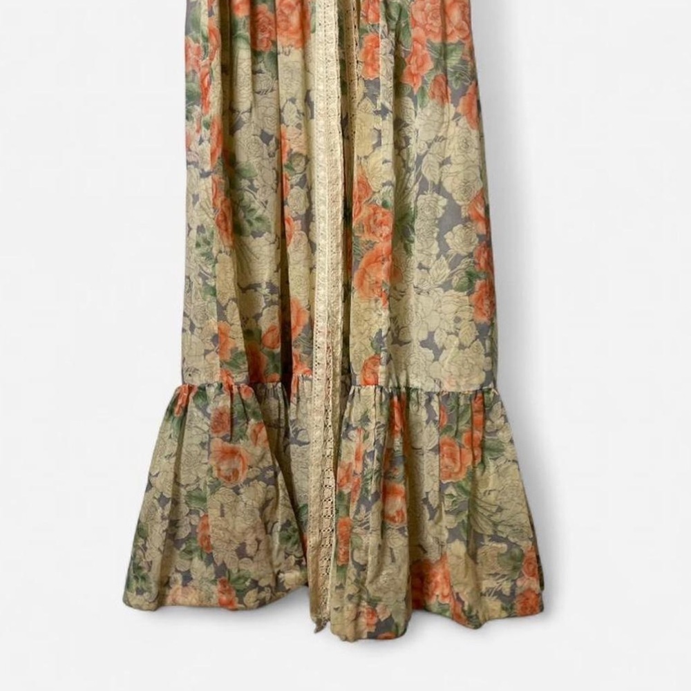vintage ACT I 1970s square neck tiered floral maxi prairie cottagecore dress XS - Picture 6 of 9